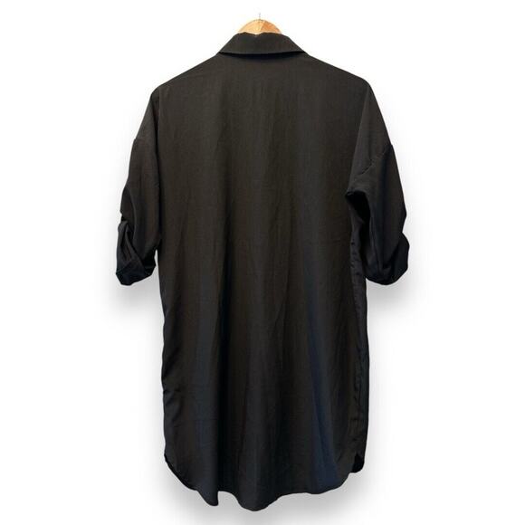 Lulus Women’s Shirt Dress Small Telegraph Route Black Shirt Dress Button Down - Picture 2 of 15